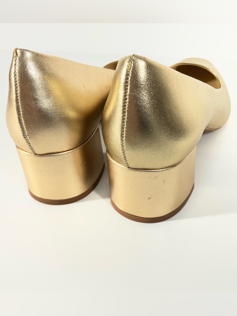Alex Marie Phoebe Soft‎ Gold Block Heel Pumps Women’s Size 8.5 - Picture 10 of 16